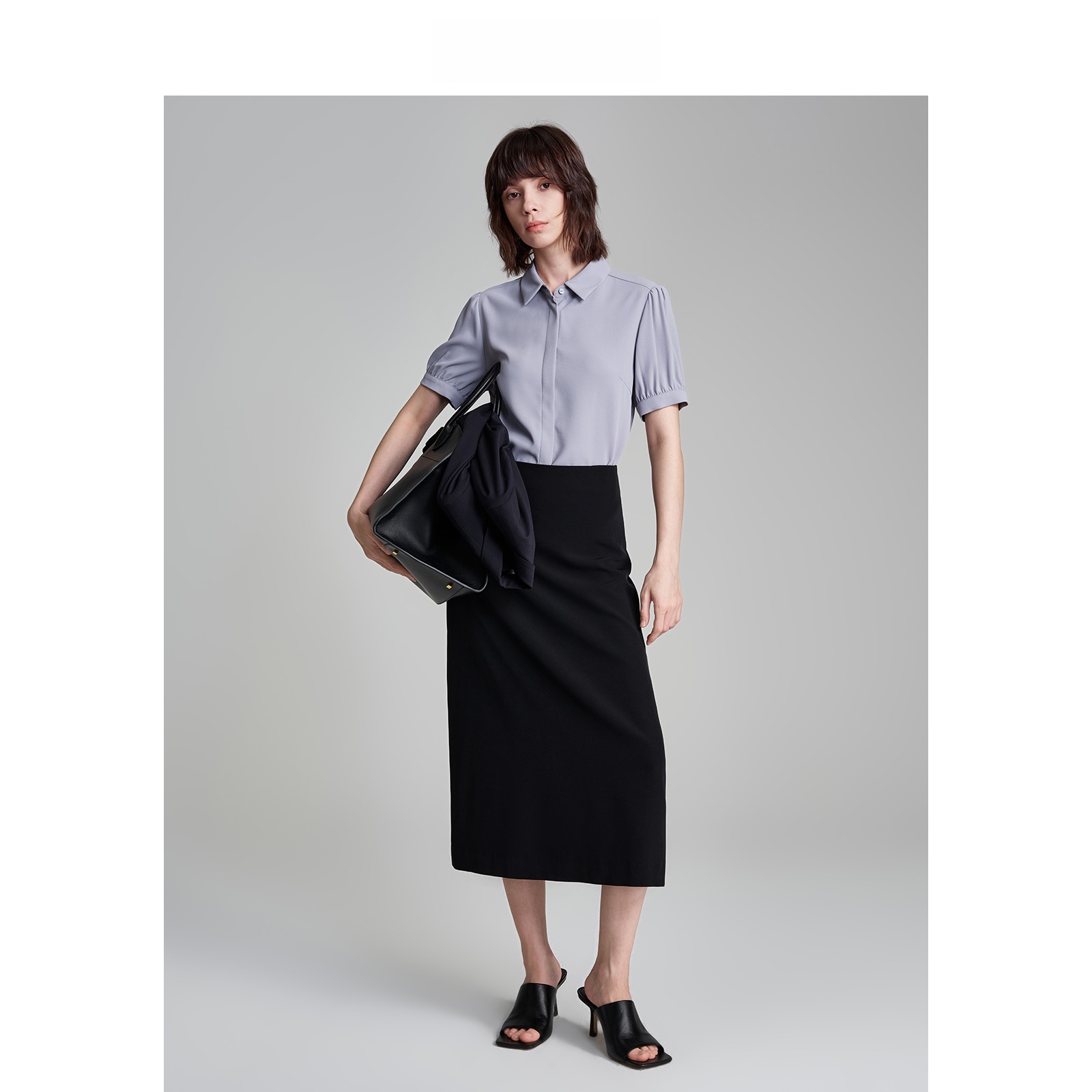 Women Formal Wear For Interview - LeLenth Casual Short Sleeve Chiffon Shirt