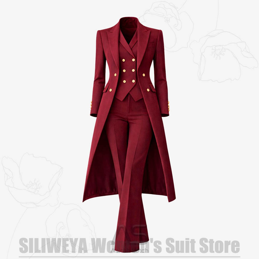 Women Formal Wear Vest - Women's Suit 3 Piece Double Breasted