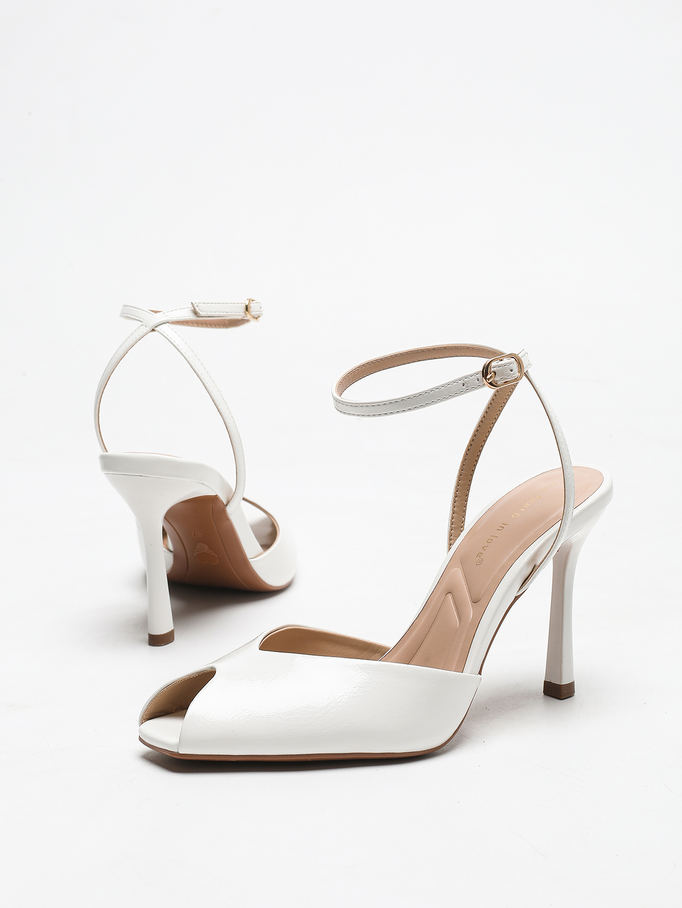Chic Square-Toe Leather Peep-T - Women'S Work Fashion ulasan dan harga