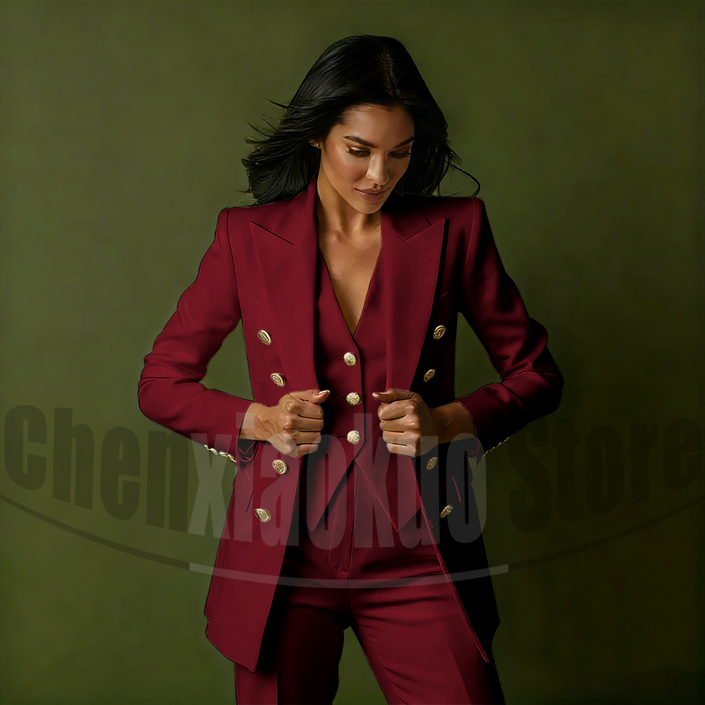 Women's Double Breasted Three  - Women Formal Wear Vest ulasan dan harga