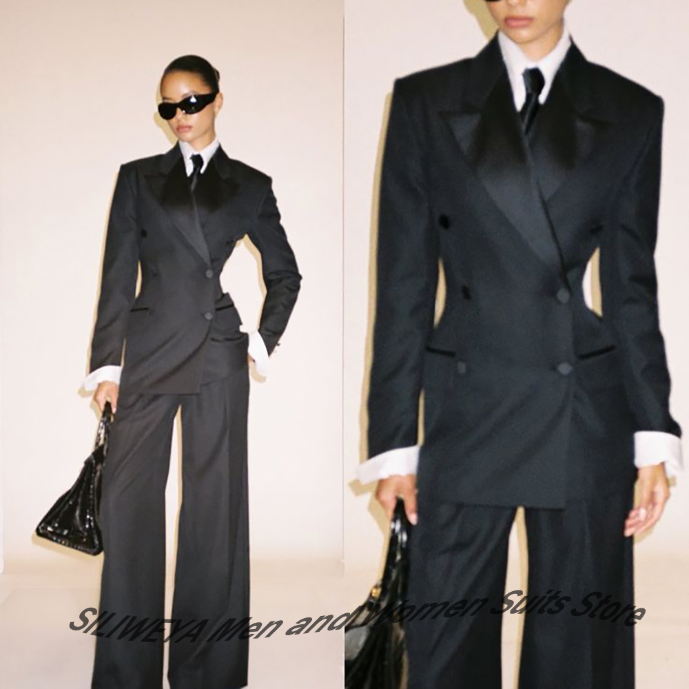 Professional Women's Black Dou - Women'S Formal Wear Suits ulasan dan harga