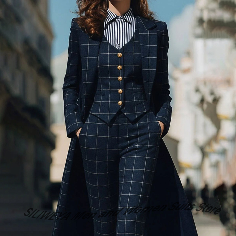 Sophisticated Navy Blue Women' - Women Formal Wear Vest ulasan dan harga