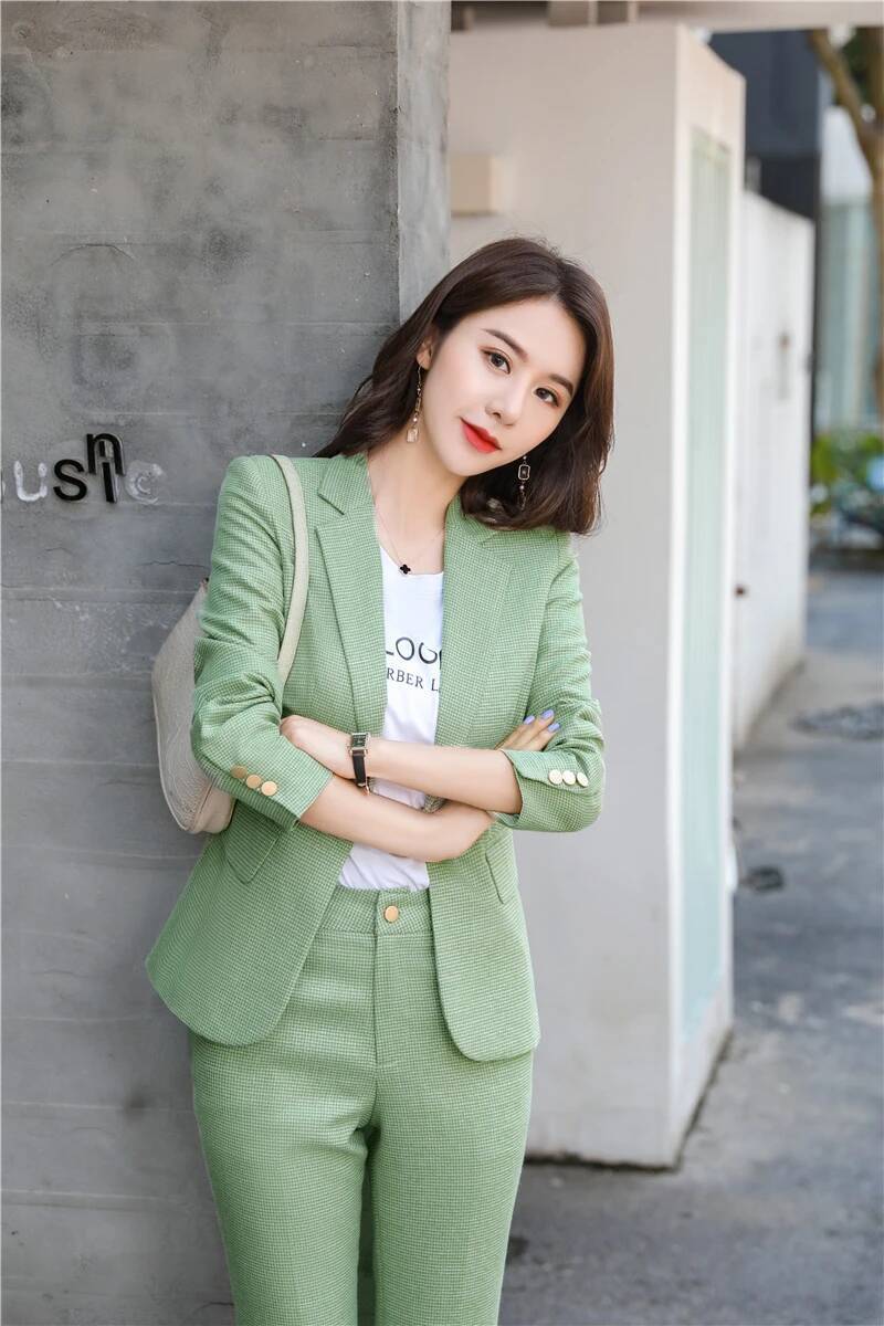 Novelty Green Uniform Designs  - Women Formal Wear For Interview ulasan dan harga