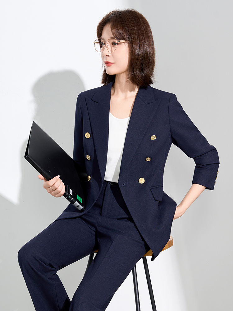 Slim Fit Royal Blue Suit Set f - Women Formal Wear For Interview ulasan dan harga