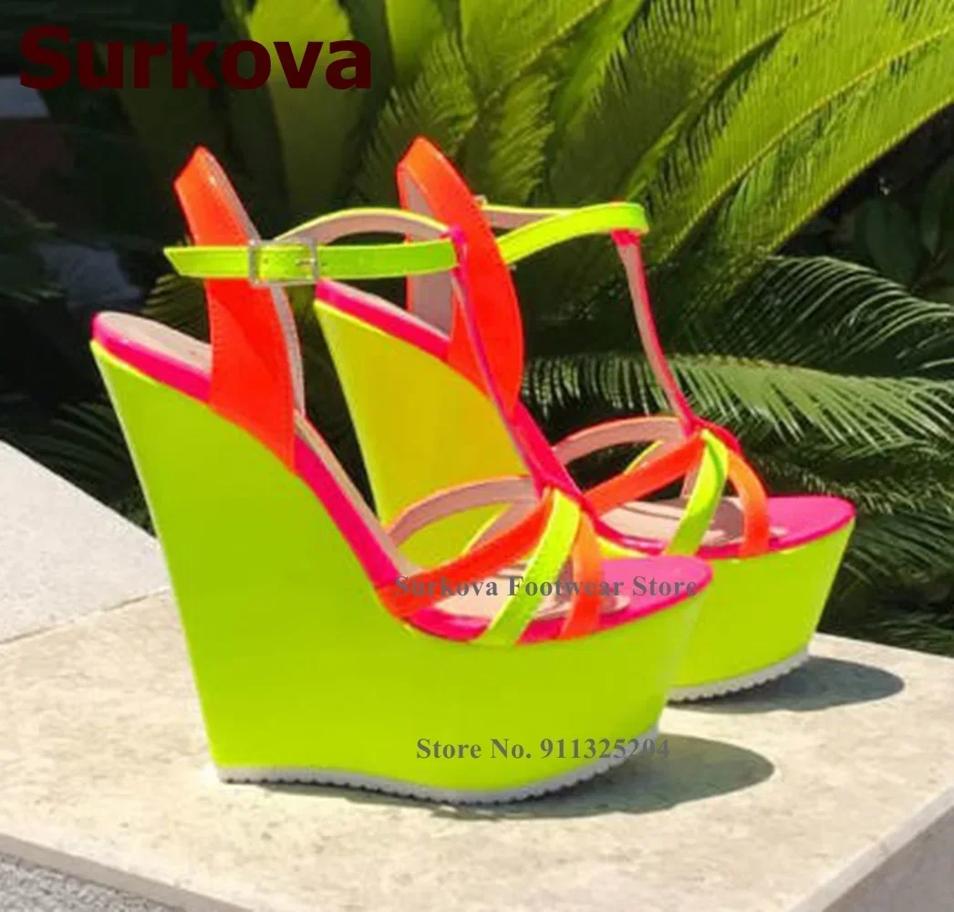 Surkova Neon Yellow Wedge Heel - Women Formal Wear For Wedding ulasan dan harga