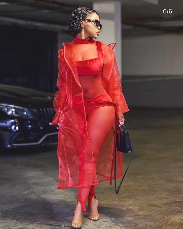 Red Organza See Through Long C - Women Formal Wear Vest ulasan dan harga
