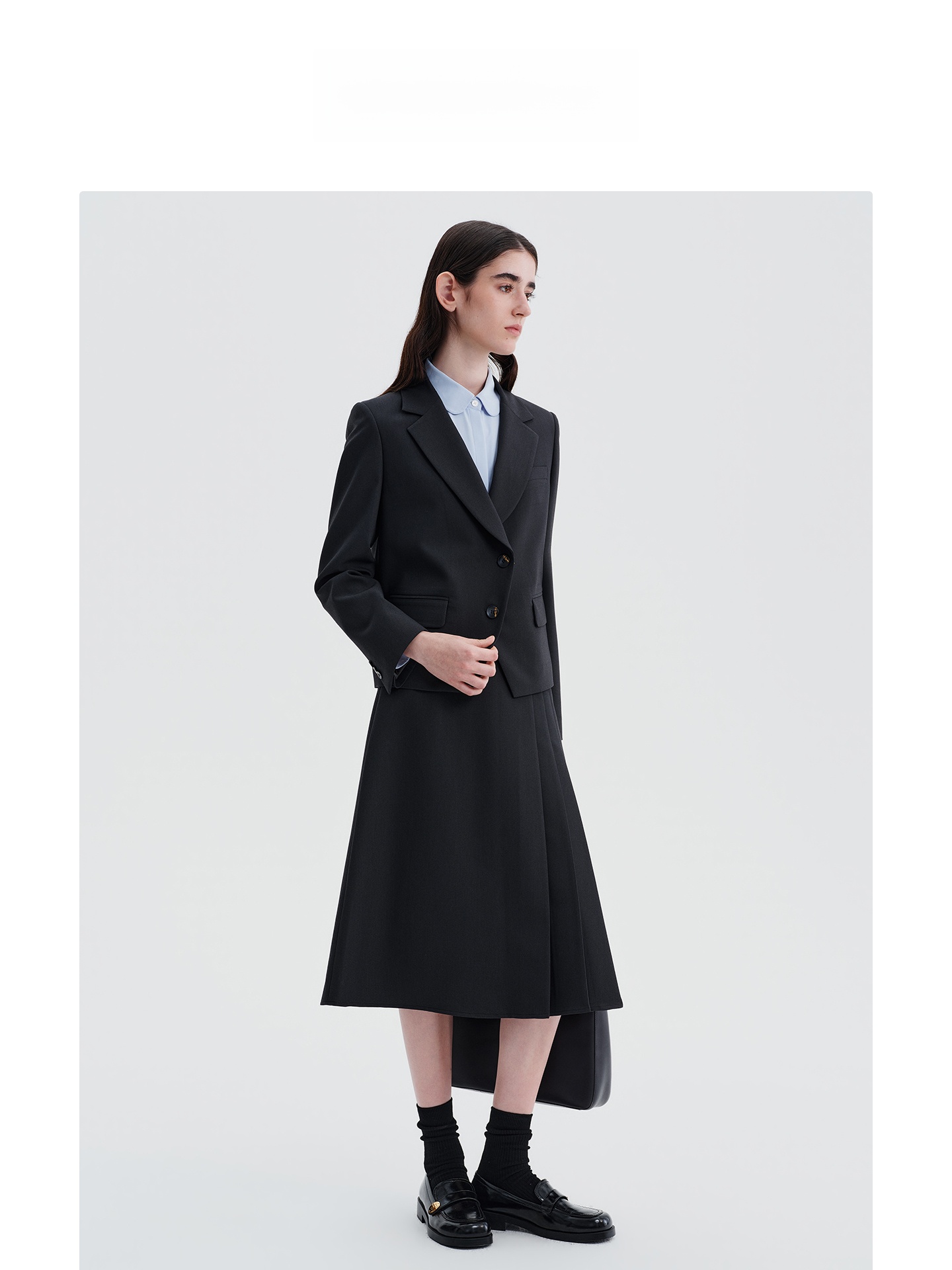 Deep ey Suit Jaet And f Pleate - Women Formal Wear For Interview ulasan dan harga