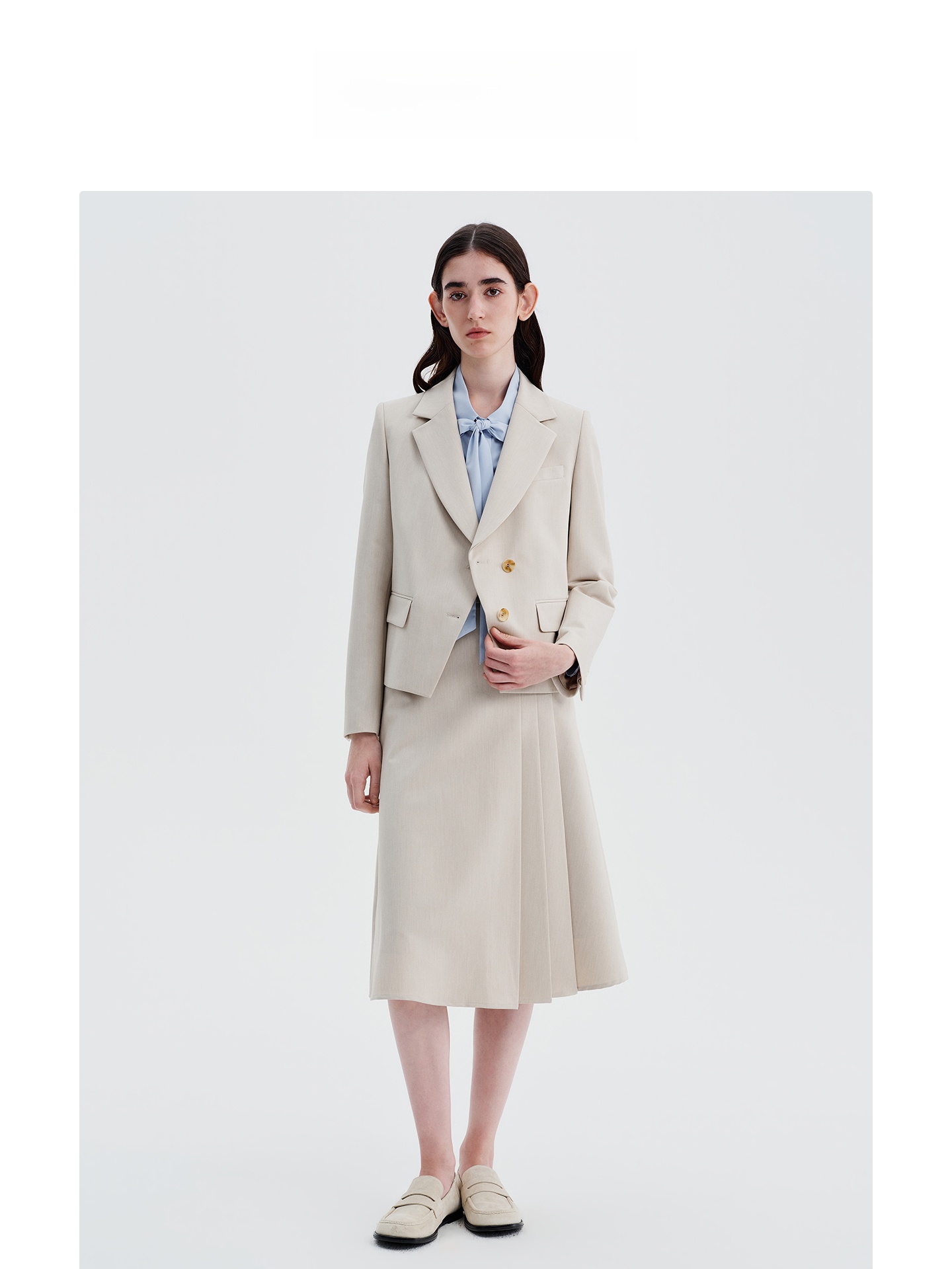 Deep ey Suit Jaet And f Pleate - Women Formal Wear For Interview ulasan dan harga