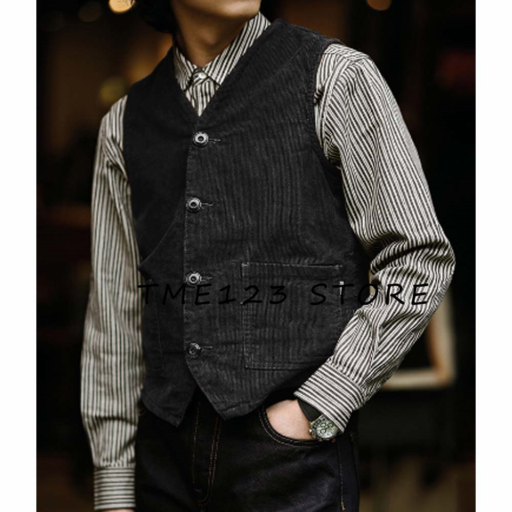 Men's Corduroy Single Breasted - Women Formal Wear Vest ulasan dan harga