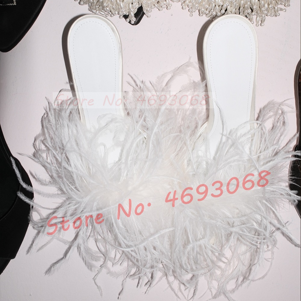 White Ostrich Feather Heeled S - Women Formal Wear For Wedding ulasan dan harga