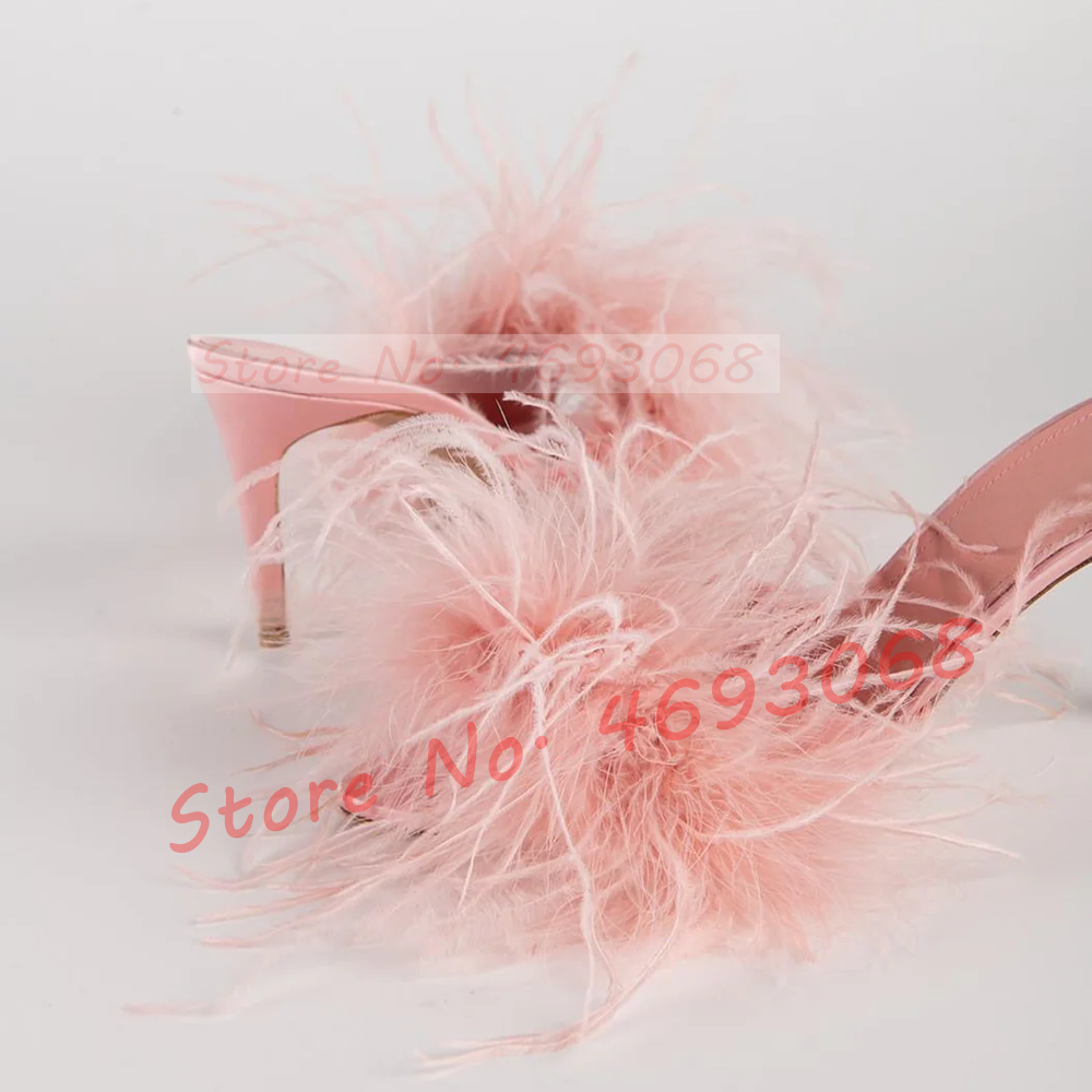White Ostrich Feather Heeled S - Women Formal Wear For Wedding ulasan dan harga